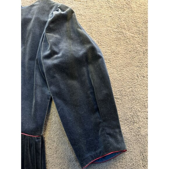 Vintage Lang Originals Navy Blue Long Sleeve Dress Red Size 5/6 USA - Picture 11 of 12